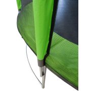 Capetan® Modern Fly íves, borulás elleni lábszerkezetű 305cm átm.kültéri trambulin PVC anyagú hálotartóoszlop burkolattal , extra magas hálóval, magas ugrálófelülettel