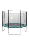 Capetan® Olive 305 cm átm. 4 w lábbal 8 hálótartó oszloppal rendelkező kültéri Luxus trambulin szett védőhálóval, 160Kg teherbírással, 64db rugóval - A megnövelt számú láb és rugó miatt  a legstabilabb trambulin
