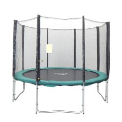   Capetan® Olive 305 cm átm. 4 w lábbal 8 hálótartó oszloppal rendelkező kültéri Luxus trambulin szett védőhálóval, 160Kg teherbírással, 64db rugóval - A megnövelt számú láb és rugó miatt  a legstabilabb trambulin