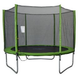   Capetan® Omega 183 cm átm. trambulin védőhálóval Lime színben kisgyermekeknek optimalizált 45 cm ugrálófelület magasság