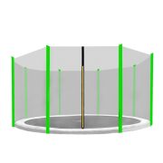 Capetan® 366cm trambulinokhoz pót védőháló (oszlopok és szivacs nélkül) Neon zöld rögzítő zsákkal cca.166cm hálómagasság